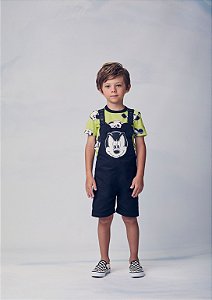 Jardineira de sarja preta Mickey | Youccie