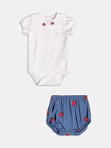 Conjunto body e short morango | Momi