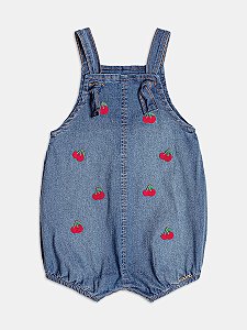 Jardineira jeans cereja | Momi