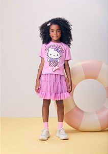 Blusa Hello Kitty sereia rock rose | Momi