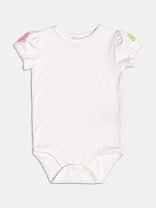 Body branco flor nas mangas  | Momi