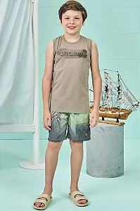 Conjunto regata e bermuda marrom | Luc.boo
