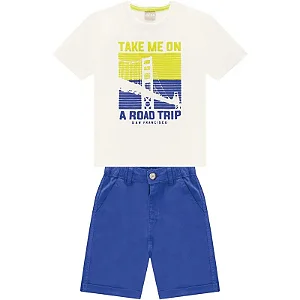 Conjunto amarelo e azul verão | Milon