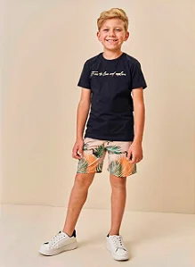 Camiseta e bermuda preta | Luc.boo