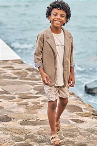 Conjunto camisa e bermuda bege | Luc.boo