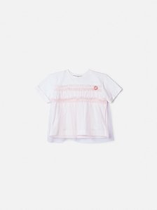Blusa com sobreposição de tule rosa | Animê