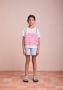 Blusa com babados de tule rosa | Animê