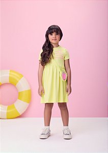 Vestido com bolsinha melão | Momi