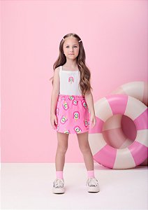 Conjunto regata e short saia sorvete colorido | Momi
