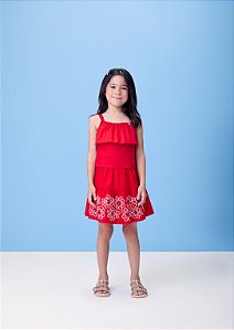 Conjunto blusa e saia vermelho preppy | Momi