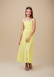 Vestido laise amarelo melão midi | Iam Authoria