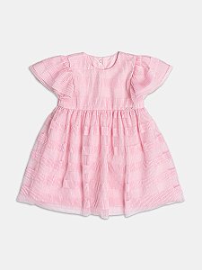 Vestido em tule plissado rosa claro | Momi