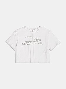 T-shirt com aplique off white | Iam Authoria