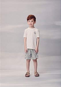 Conjunto t-shirt e bermuda listrada | Youccie