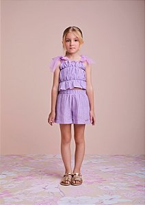 Conjunto blusa e short lilas lavanda | Animê