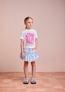Blusa branca com estampa country rosa | Animê