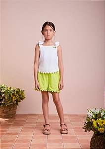 Conjunto blusa branca e short amarelo | Animê