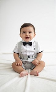 Conjunto camisa lisa e bermuda com supensorio | Ok&friends