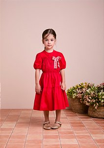 Vestido casual preppy vermelho | Animê