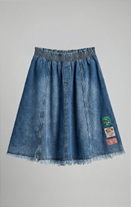 Saia midi evase jeans | Animê