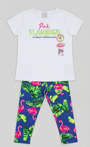 Conjunto flamingo leggin e blusa | Momi