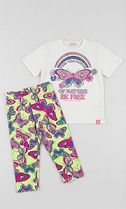 Conjunto blusa de borboleta com leggin | Momi