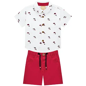 Conjunto bermuda sarja e camisa | Milon