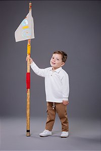 Conjunto polo em moletinho e calça em sarja leve | Digi