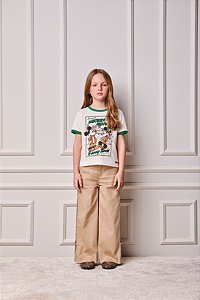 Calça em sarja com pregas | Animê