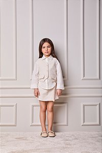 Conjunto colete e shorts off white | Animê