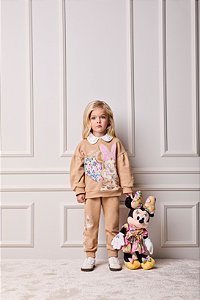 Conjunto Minnie casaco e calça bege | Animê