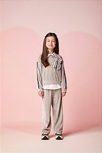 Conjunto casaco e calça prata | Momi