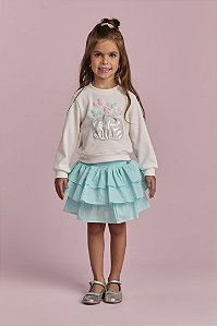 Conjunto saia babado e blusa borboletas | Gabriela Aquarela