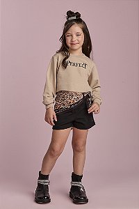 Conjunto três peças short e blusa animal print | Gabriela Aquarela