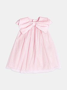 Vestido de tule com gola laço | Momi