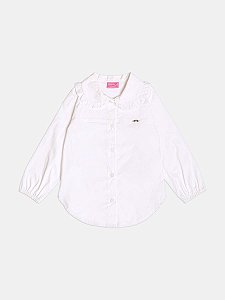 Camisa manga longa com bordado inglês | Momi