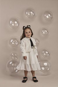 Casaco Teddy Soft com Gola de Babadinho Off White | Gabriela Aquarela