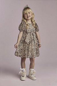 Vestido Infantil Animal Print Estampado | Gabriela Aquarela