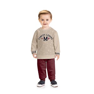 Conjunto Moletom Campus Legend e Calça Bordô | Milon