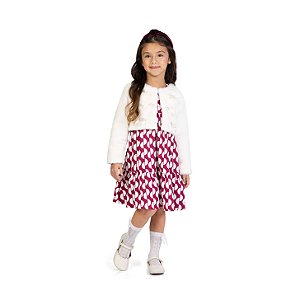 Bolero de Pelinho Off-White com Laços | Milon