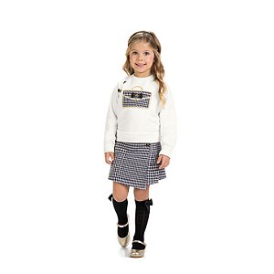 Conjunto Blusa Bolsinha e Saia Pied de Poule | Milon