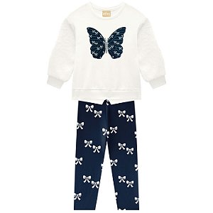 Conjunto Blusa Pelinho Borboleta e Legging Laços | Milon