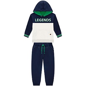 Conjunto Moletom Legends Marinho e Verde | Milon