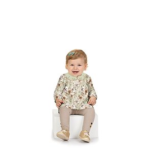 Conjunto Bata Floral Gola Bordada e Legging | Milon