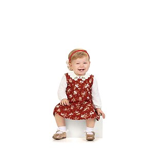 Conjunto Vestido Floral Vermelho e Body Gola Bordada | Milon