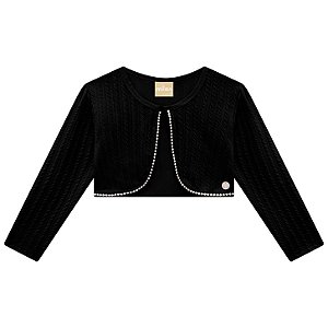 Bolero Infantil Texturizado com Pérolas | Milon