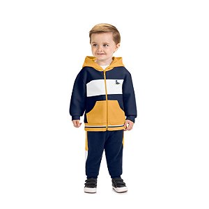 Conjunto Infantil Jaqueta com Capuz e Calça Color Block | Milon