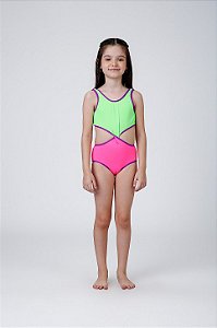 Maiô Infantil Dupla face Verde | Siri Kids
