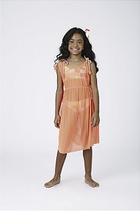 Vestido Infantil de Tule Laranja Flúor | Siri Kids