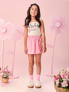 Conjunto Infantil Menina Canelado com Alças e Charms | Momi